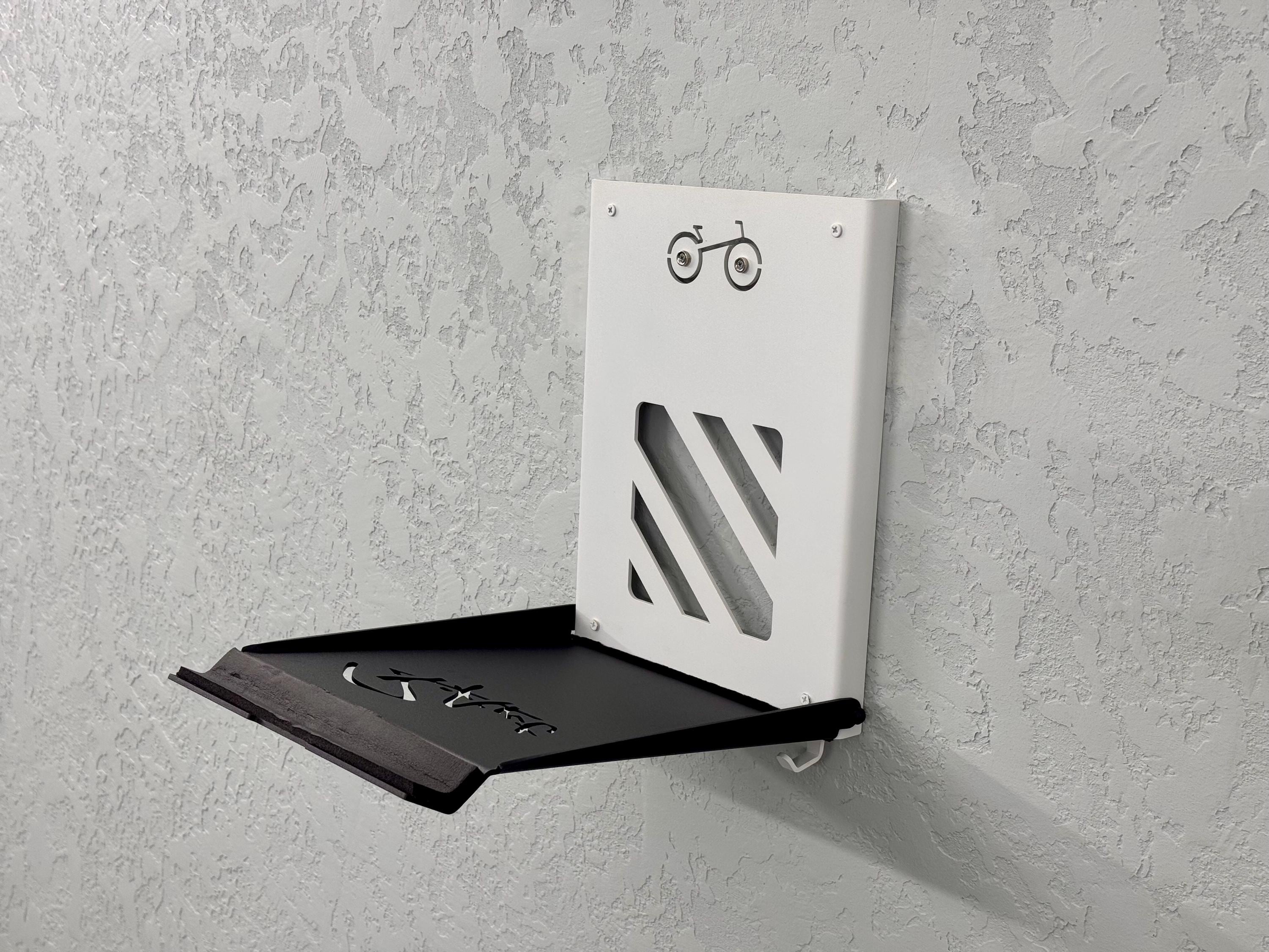Foldable Steel Wall Mount For Bike with Shelf and Hooks — 6