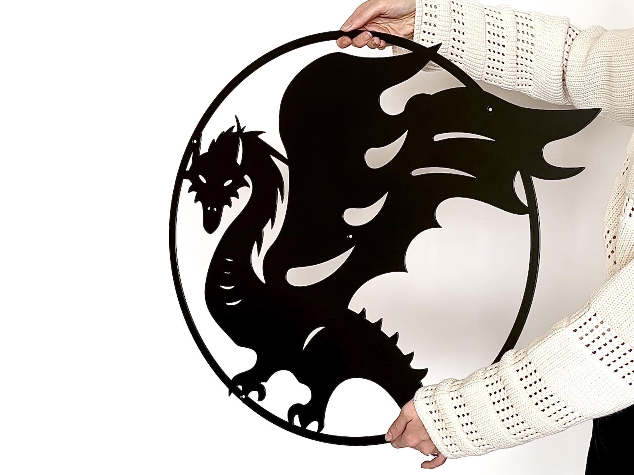 Dragon Wall Art Fantasy Flying Drake Silhouette — 3