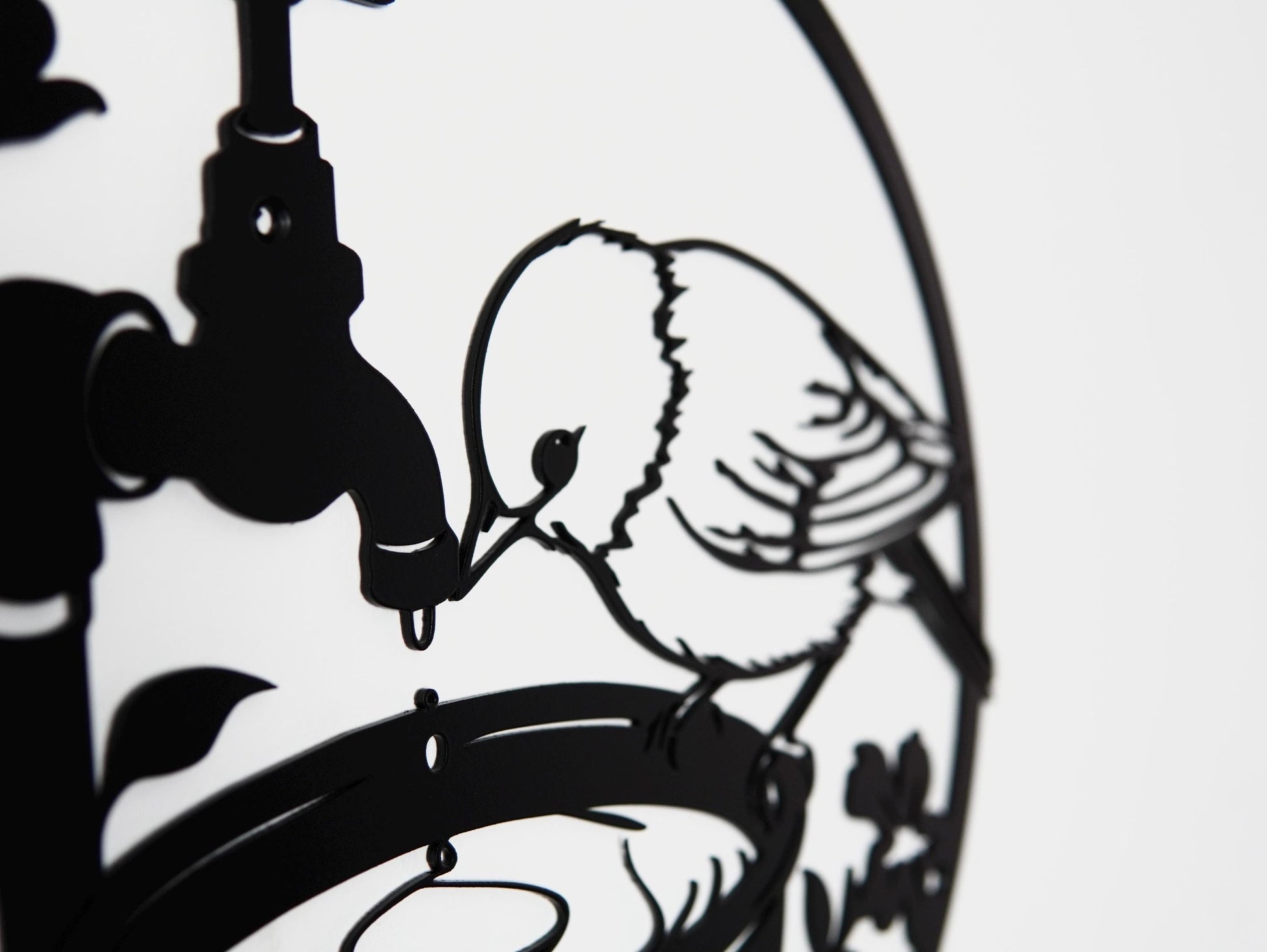 Bird Wall Art Drinking from Waterer Silhouette — 8