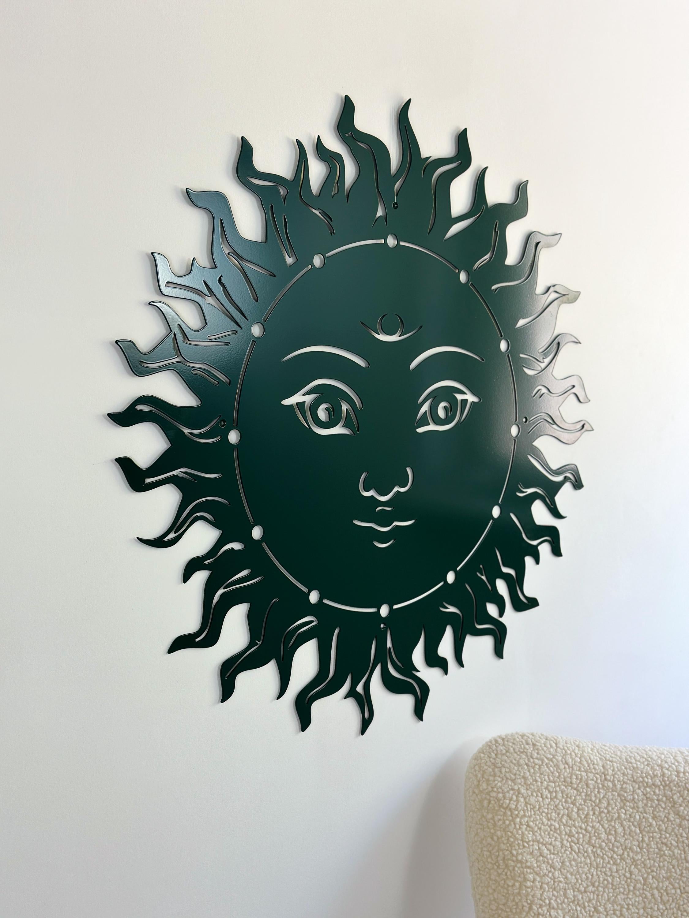 Celestial Sun Face Metal Wall Art — 2