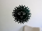 Celestial Sun Face Metal Wall Art