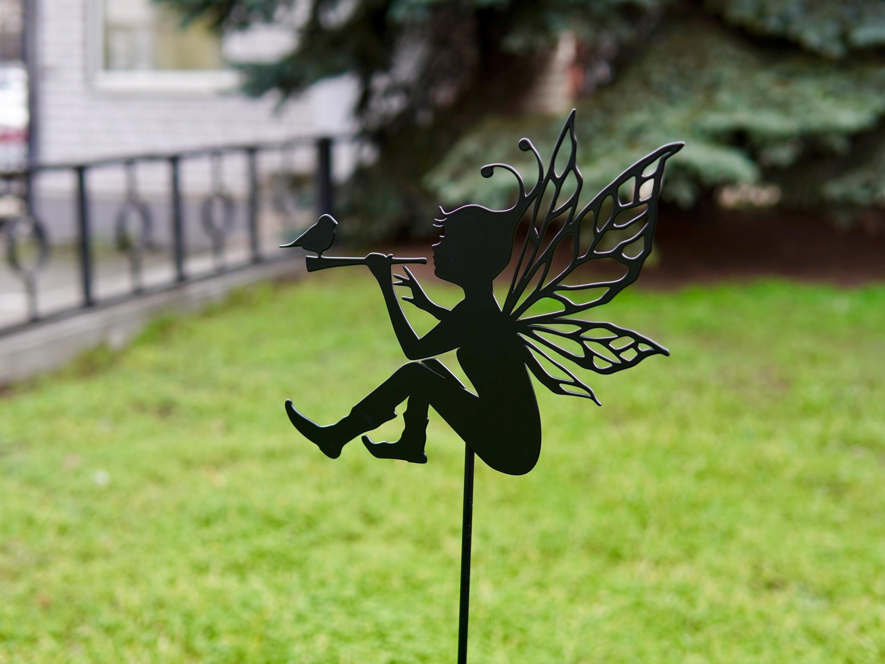 Elf and Bird Charming Decoration For Backyard or Lawn. Outdoor Decorat — 3