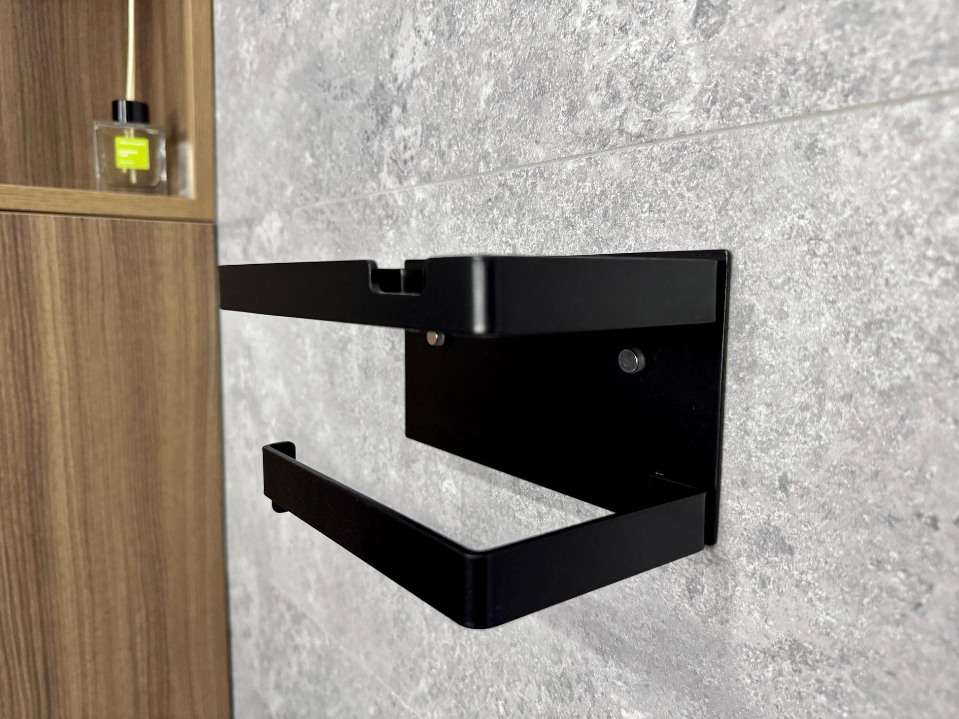 Aluminum Toilet Paper Holder with Shelf for Phone — 10
