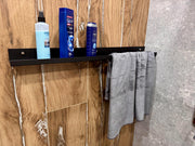 Wide Aluminum Floating Shelf for Bathroom With Towel Holder