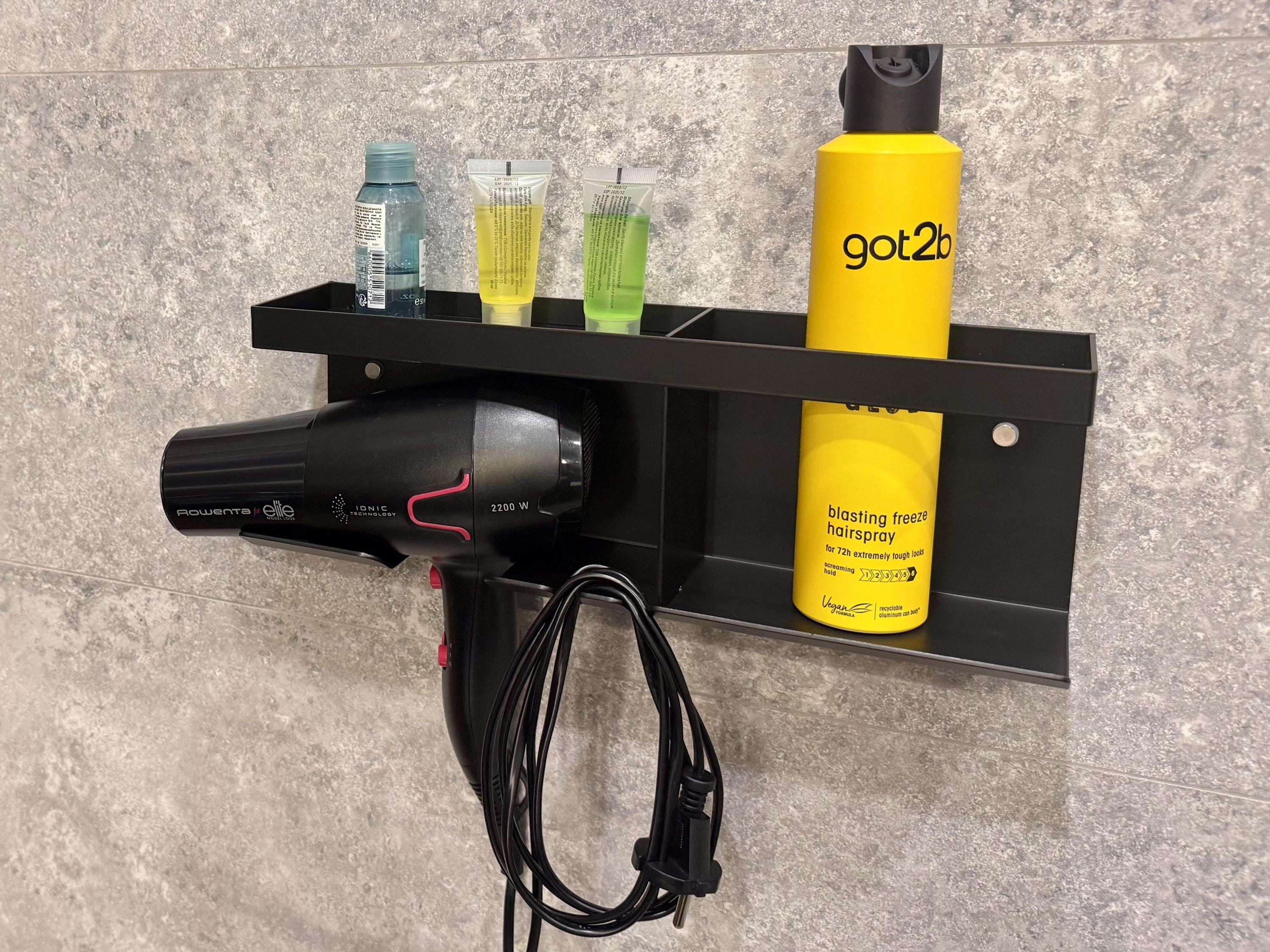 Hair Dryer Holder Aluminum Shelf for Hair Cosmetics and Accessories — 2