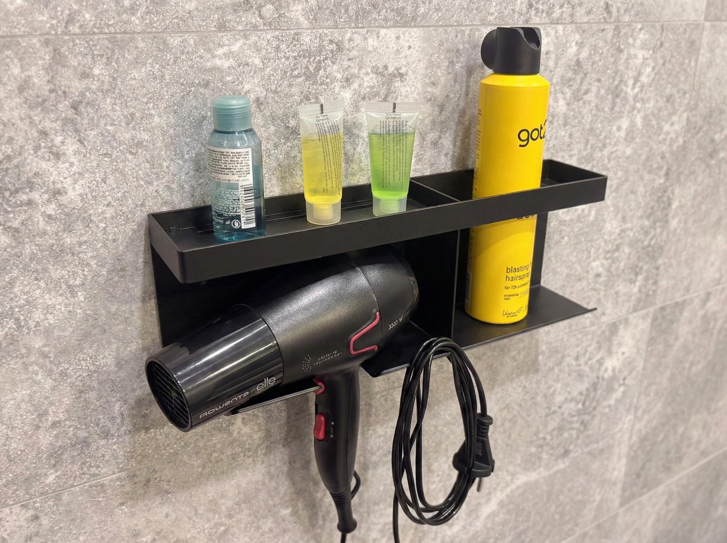 Hair Dryer Holder Aluminum Shelf for Hair Cosmetics and Accessories