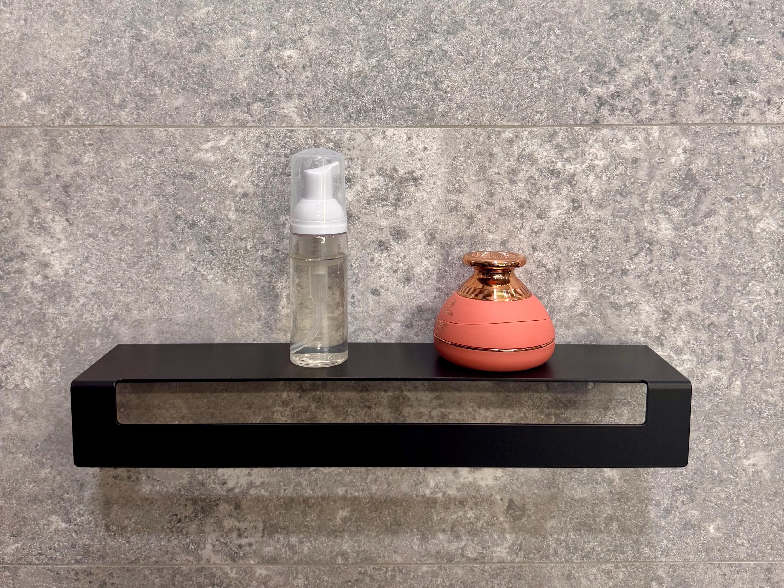 Wide Aluminum Floating Shelf for Bathroom With Towel Holder — 6