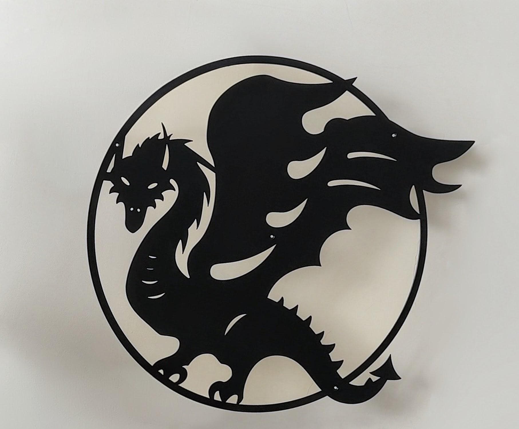 Dragon Wall Art Fantasy Flying Drake Silhouette — 2