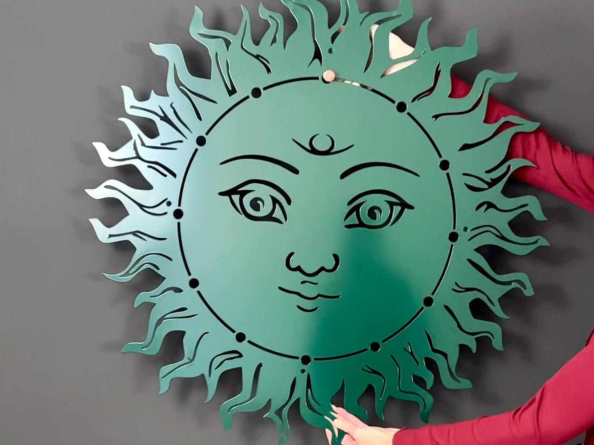 Celestial Sun Face Metal Wall Art — 4