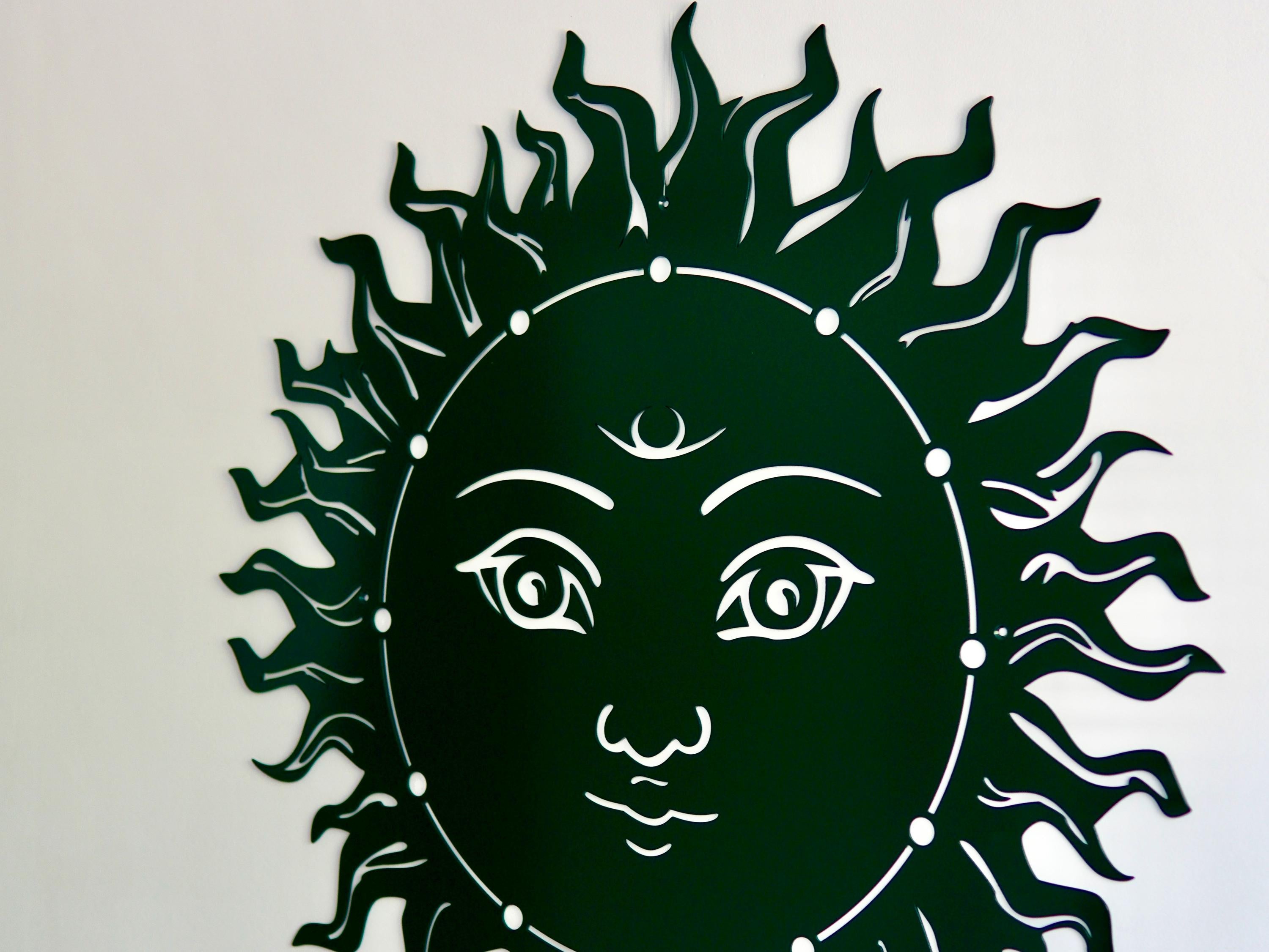 Celestial Sun Face Metal Wall Art — 3