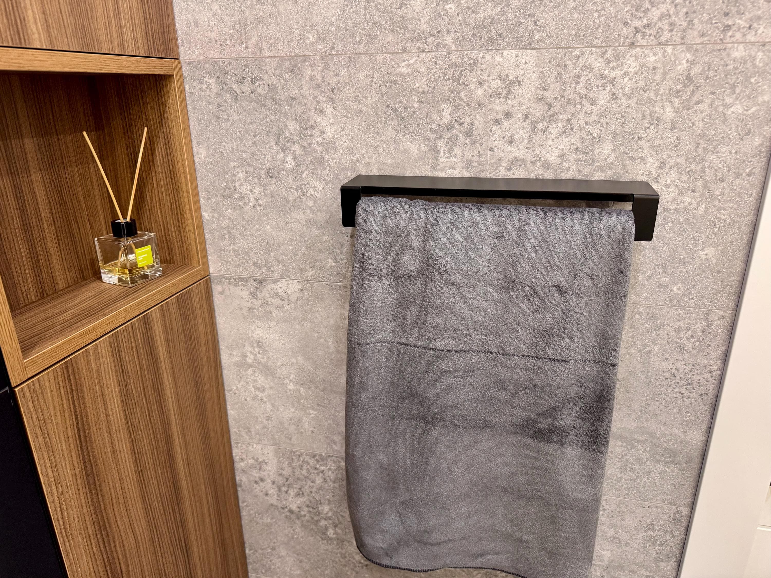 Wide Aluminum Floating Shelf for Bathroom With Towel Holder — 4