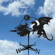 Dragon & Witch Metal Weathervane