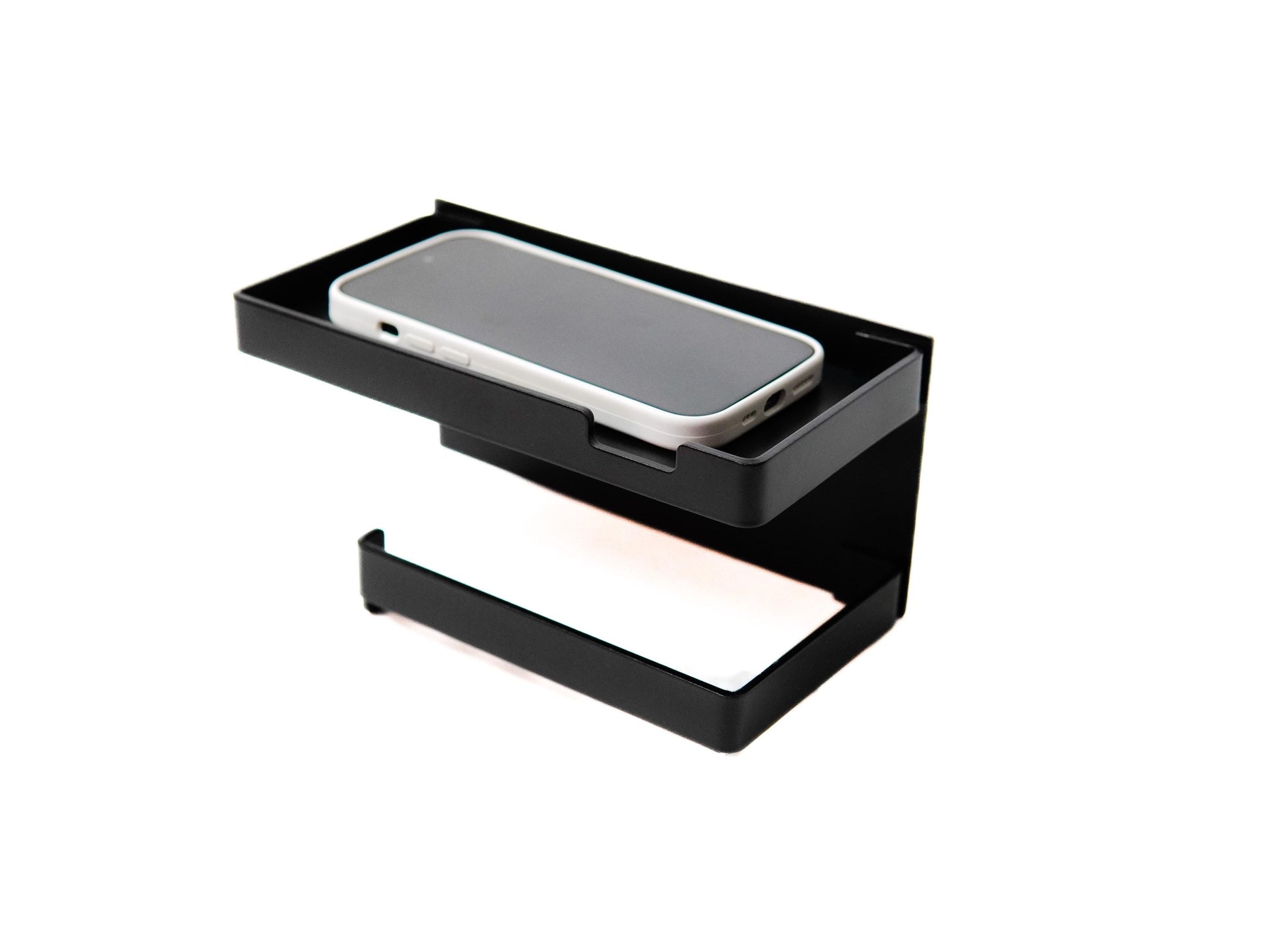 Aluminum Toilet Paper Holder with Shelf for Phone — 2