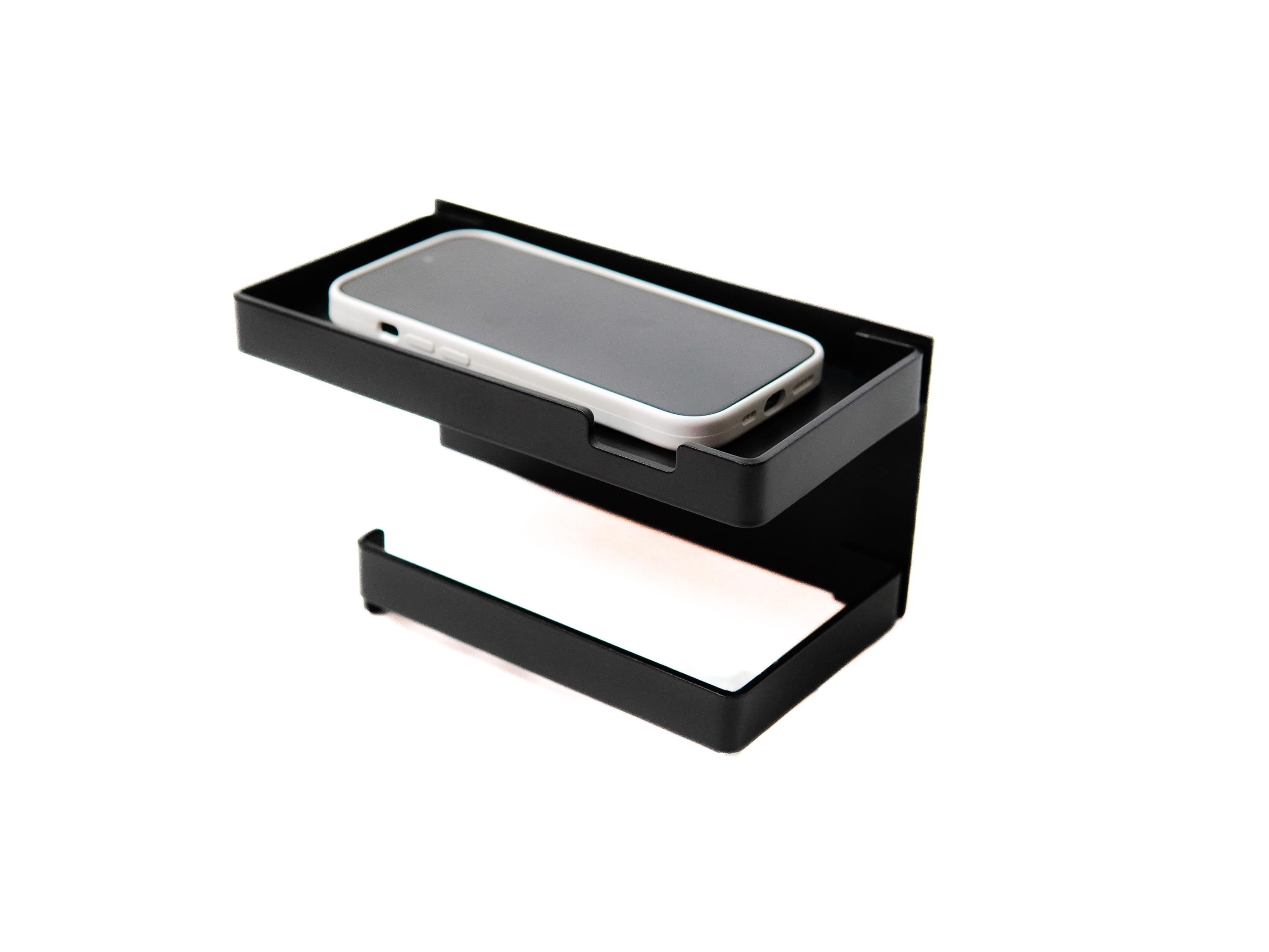 Aluminum Toilet Paper Holder with Shelf for Phone — 2