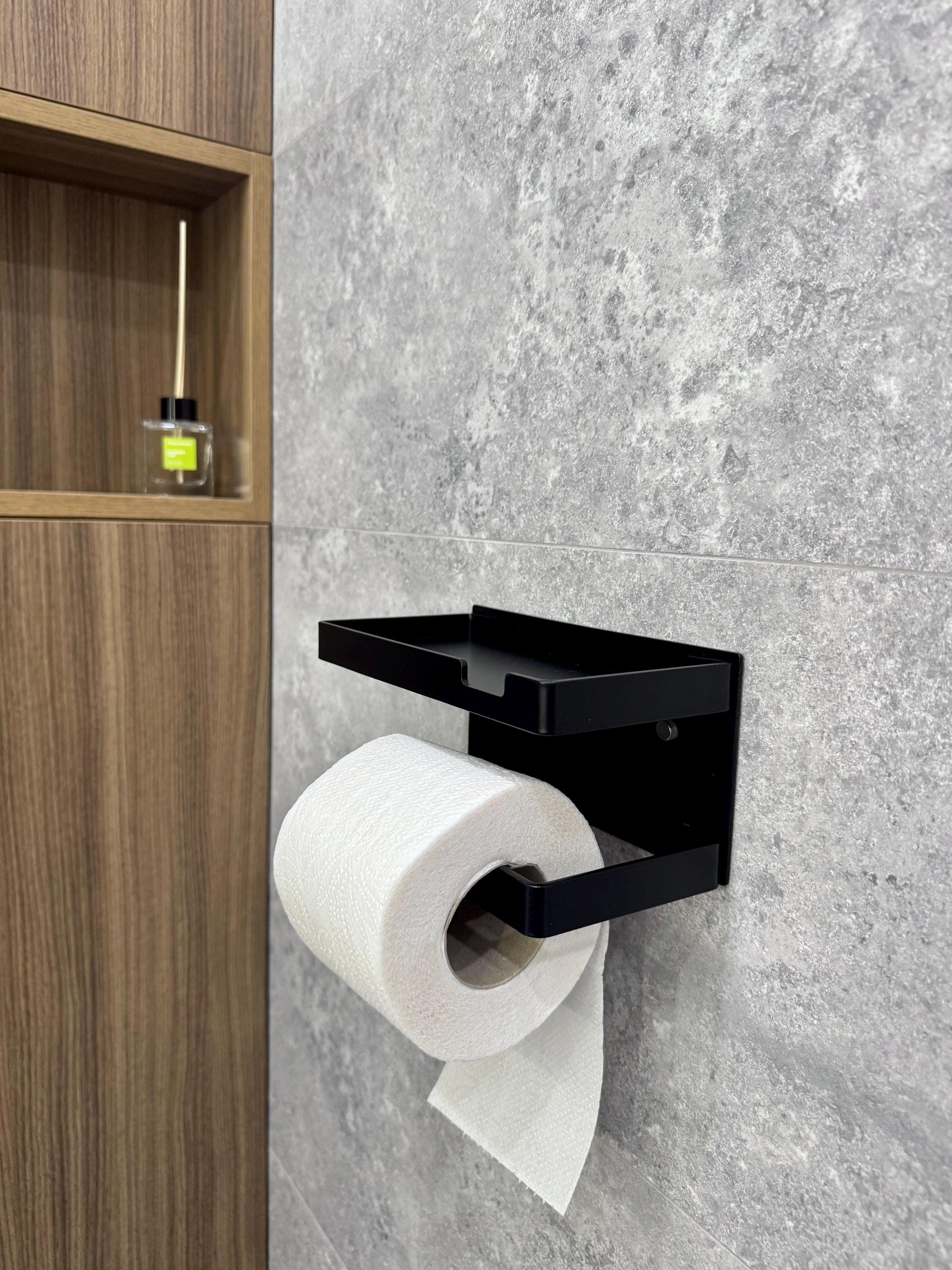 Aluminum Toilet Paper Holder with Shelf for Phone