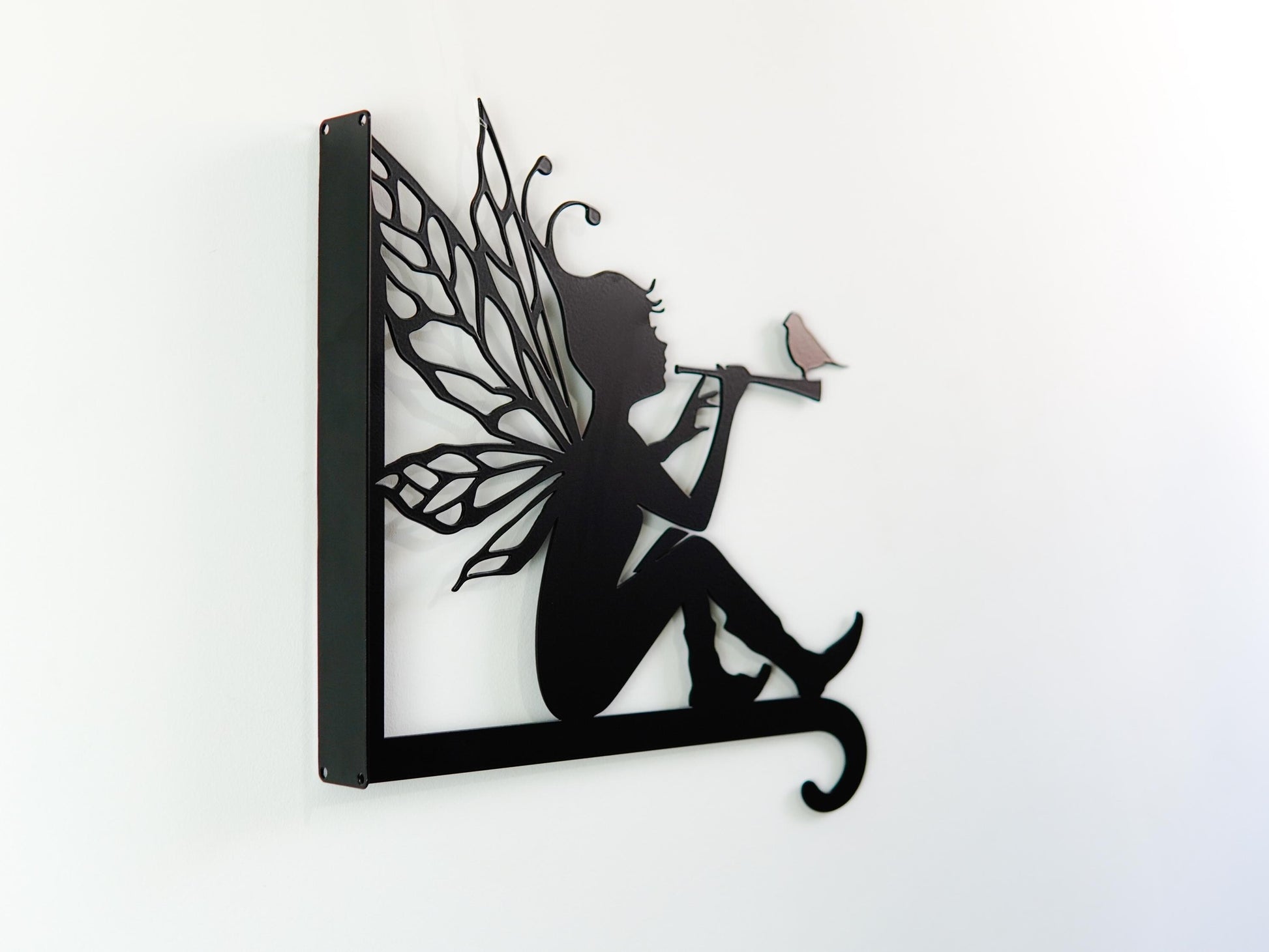 Elf with a Flute Metal Outdoor Plant Hanger and Wall Hook — 4