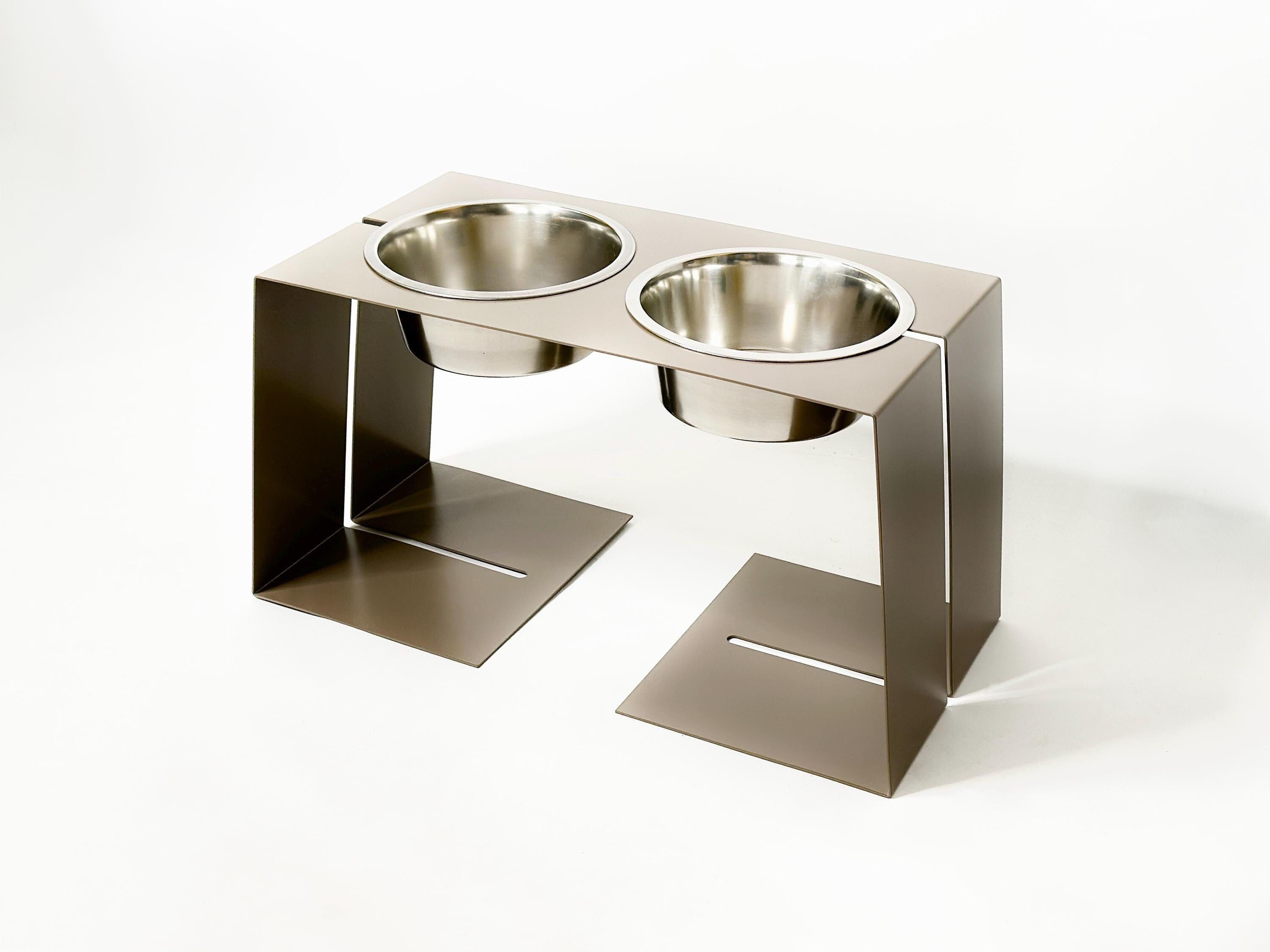 Modern Elevated Double Dog Bowl Stand — 4