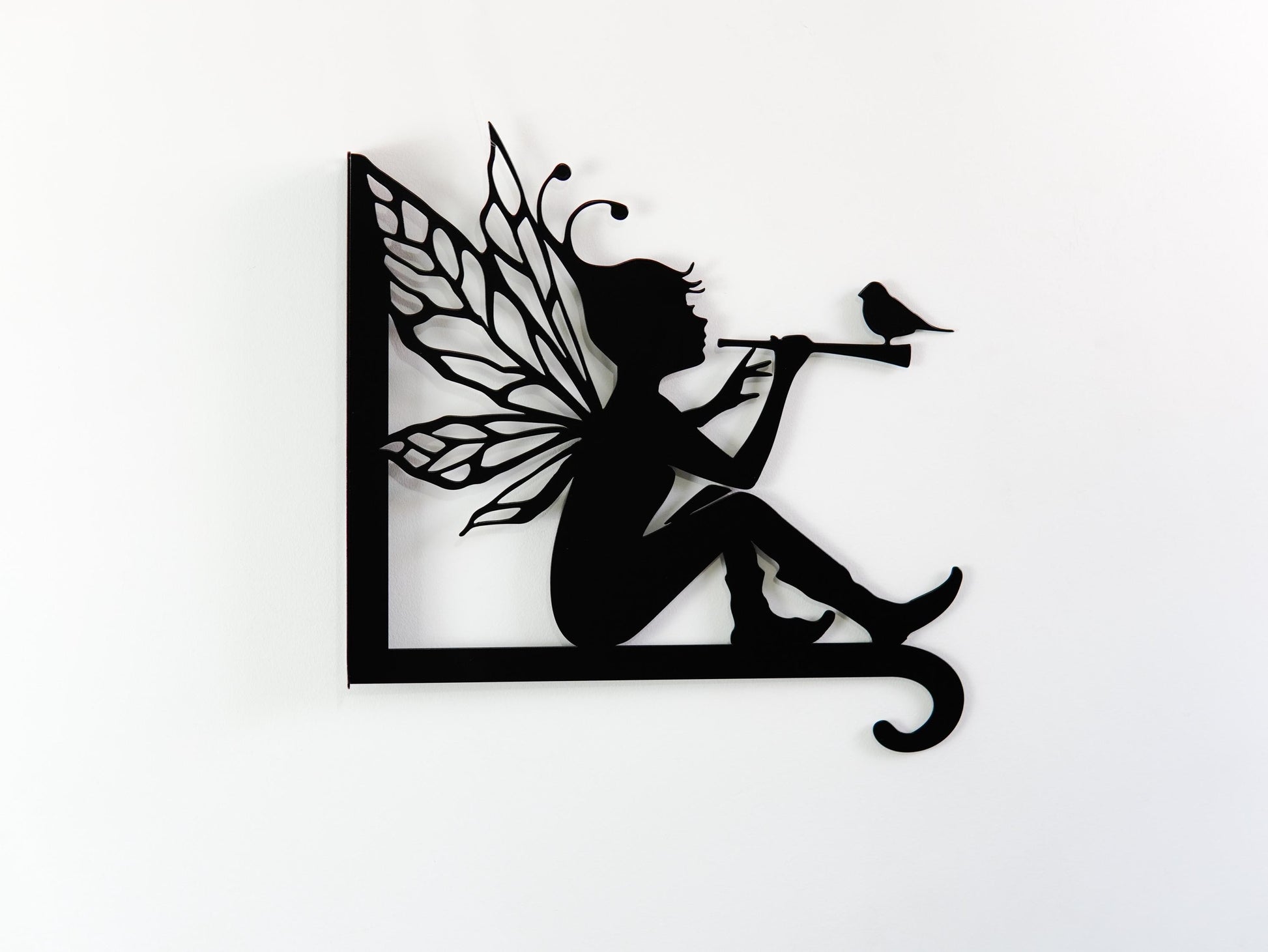 Elf with a Flute Metal Outdoor Plant Hanger and Wall Hook — 3