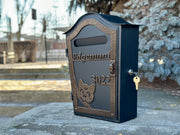 Personalized Locking Mailbox with Cat