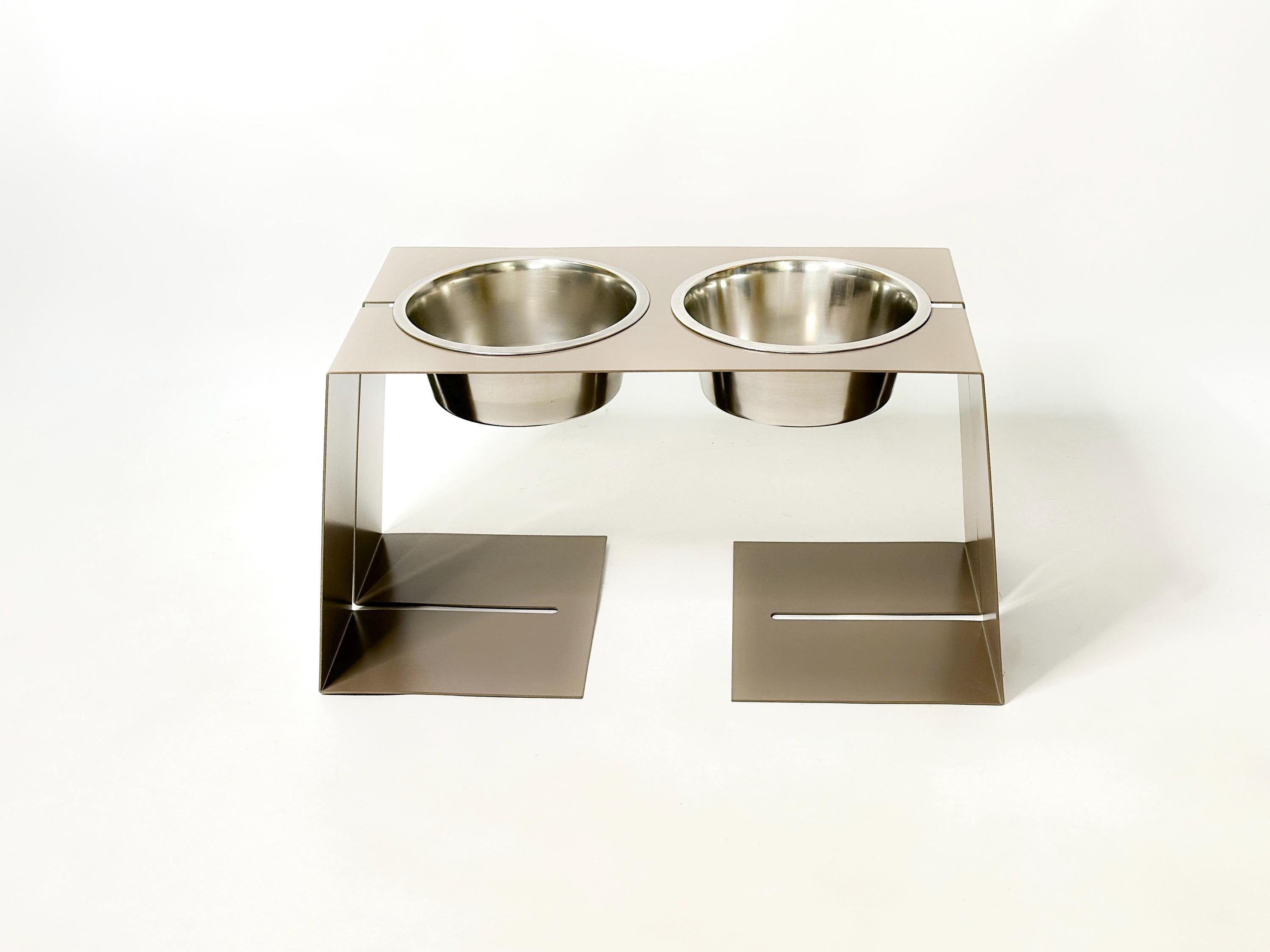 Modern Elevated Double Dog Bowl Stand — 5