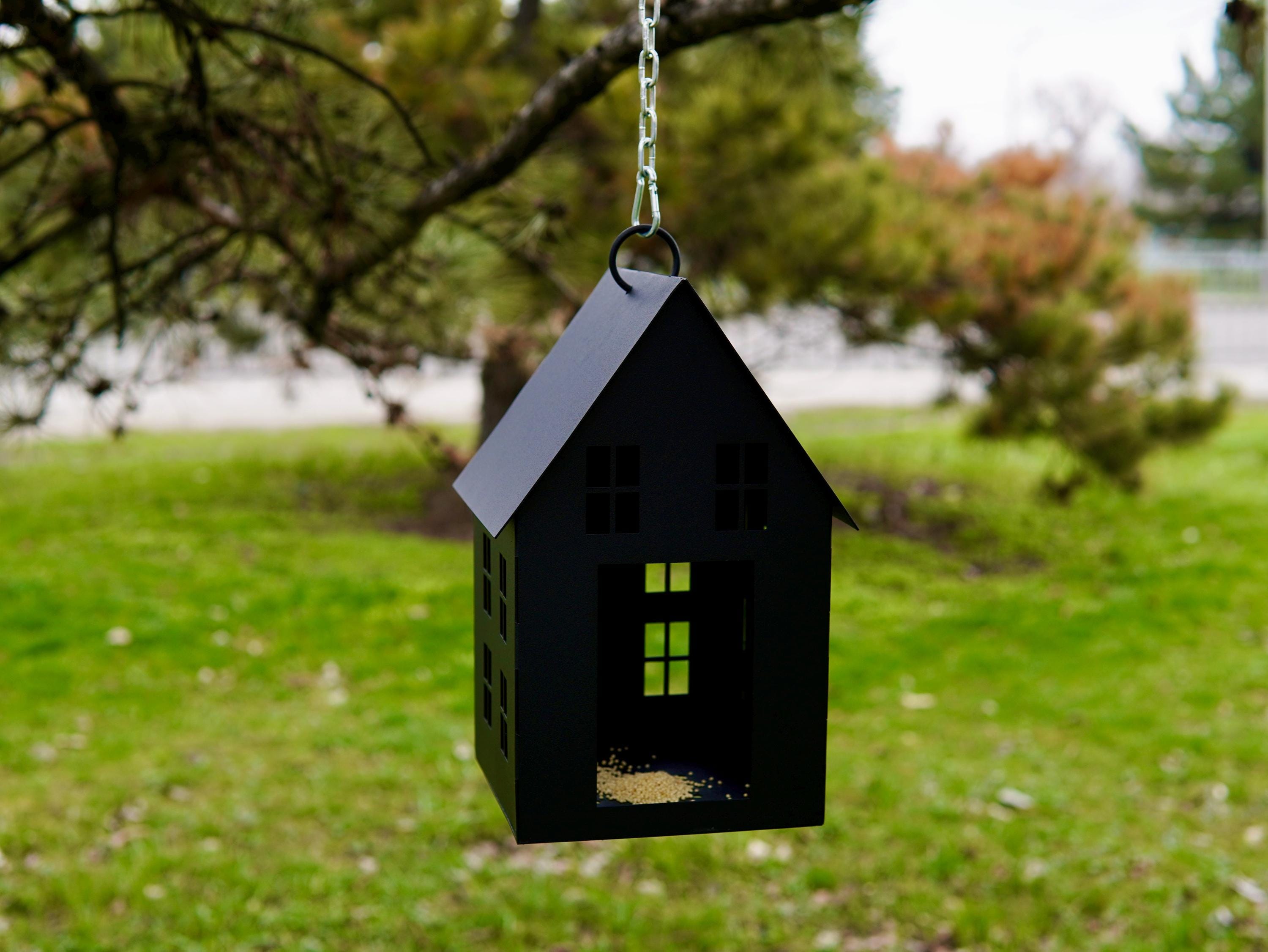 Bird Feeder. Decorative House and Lantern or Candle Holder. Made From  — 2