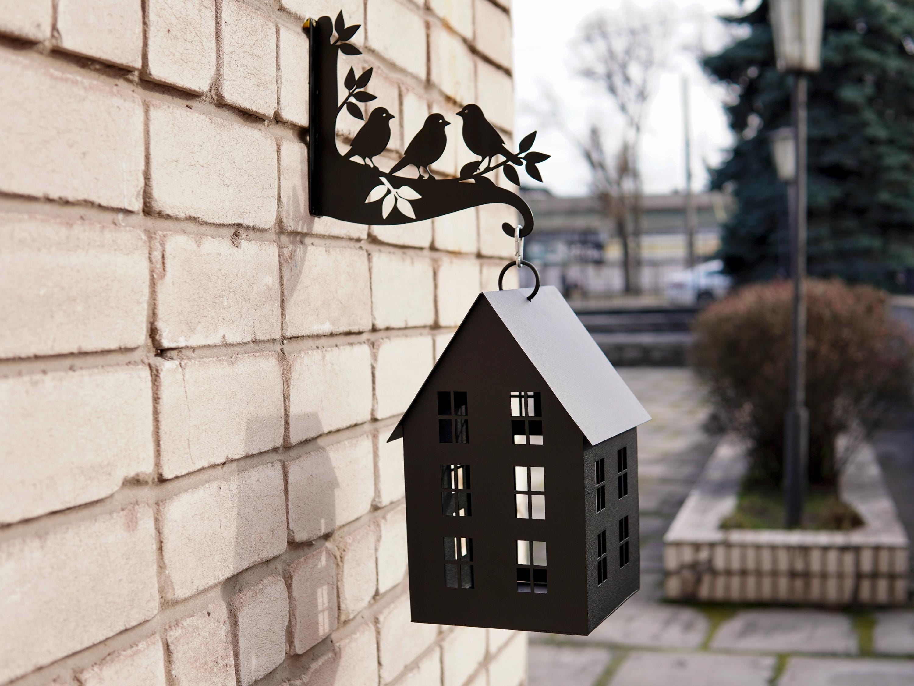 Bird Feeder. Decorative House and Lantern or Candle Holder. Made From  — 6