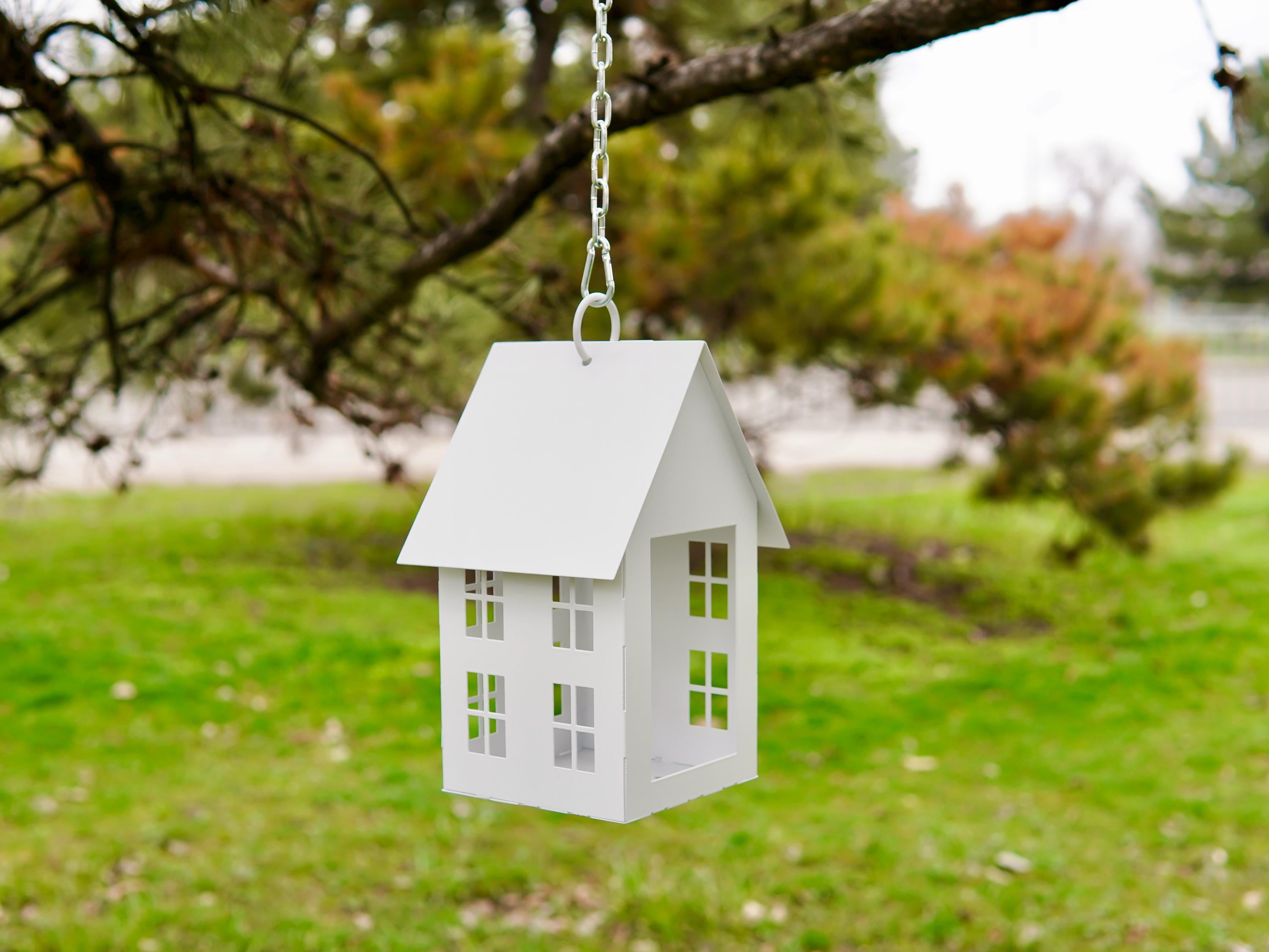 Bird Feeder. Decorative House and Lantern or Candle Holder. Made From 