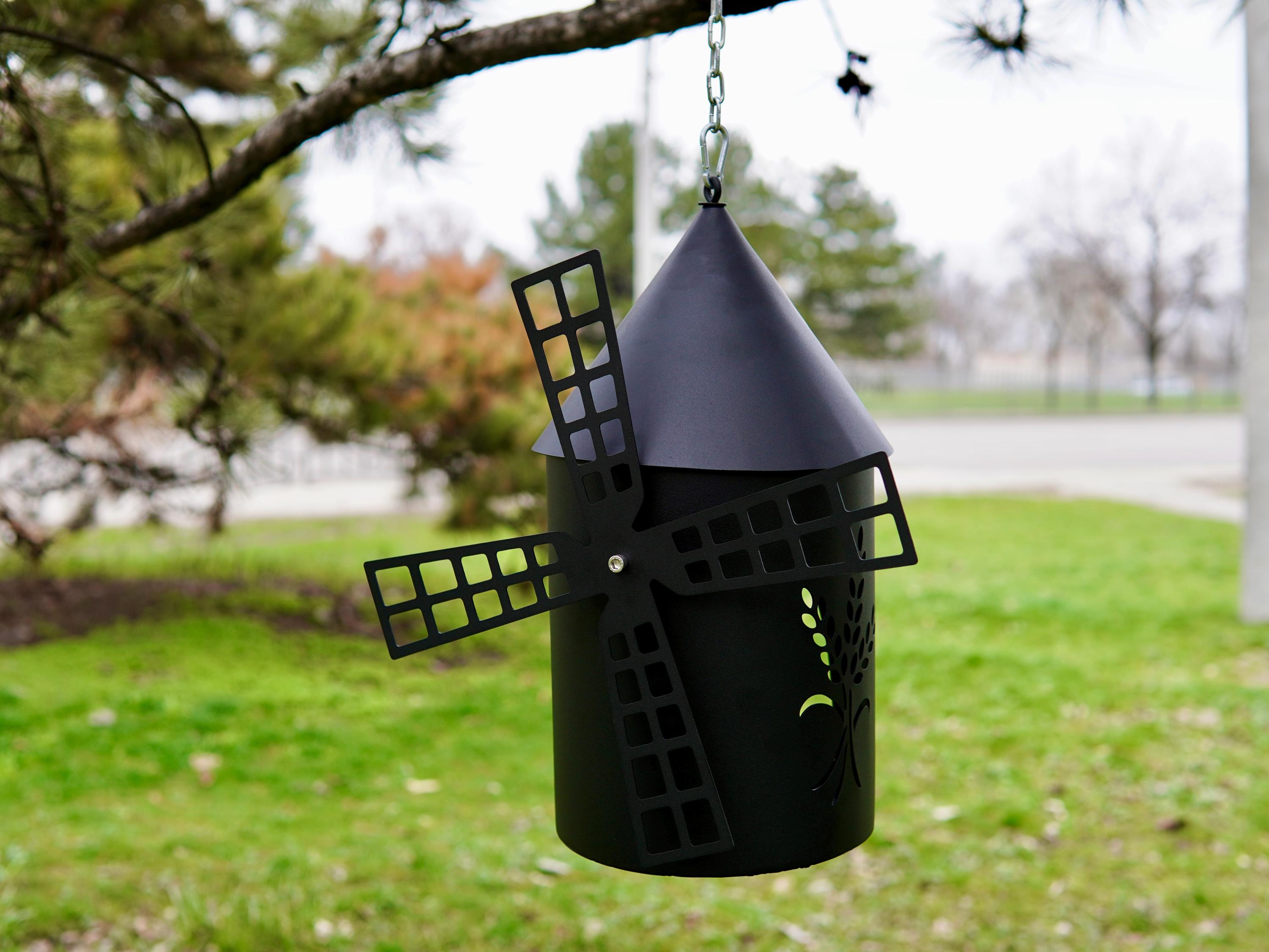 Flour Mill Decorative Bird Feeder Made From Aluminum. Tea Light Candle