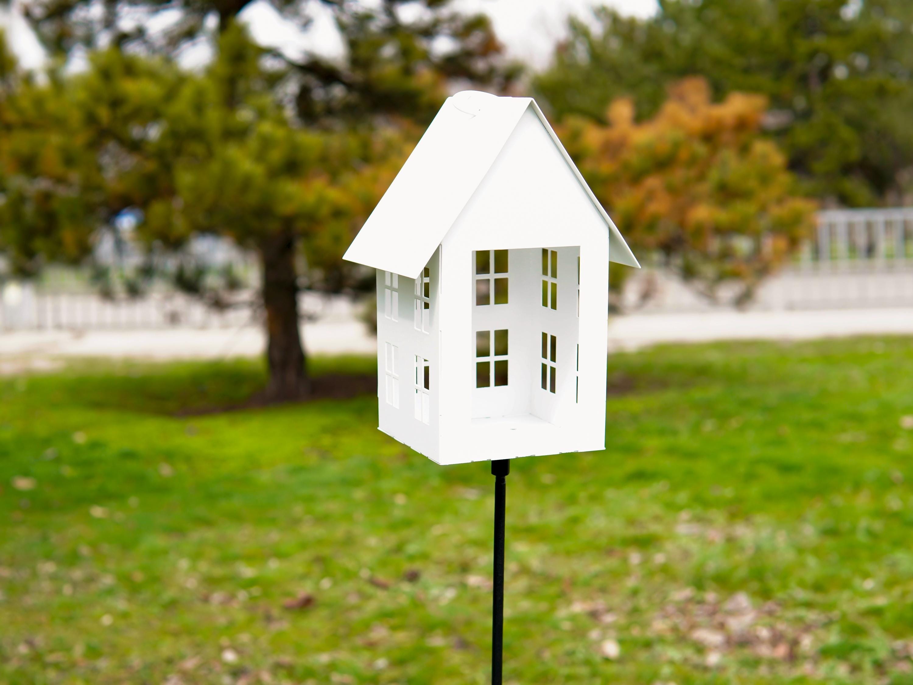 Bird Feeder. Decorative House and Lantern or Candle Holder. Made From  — 3