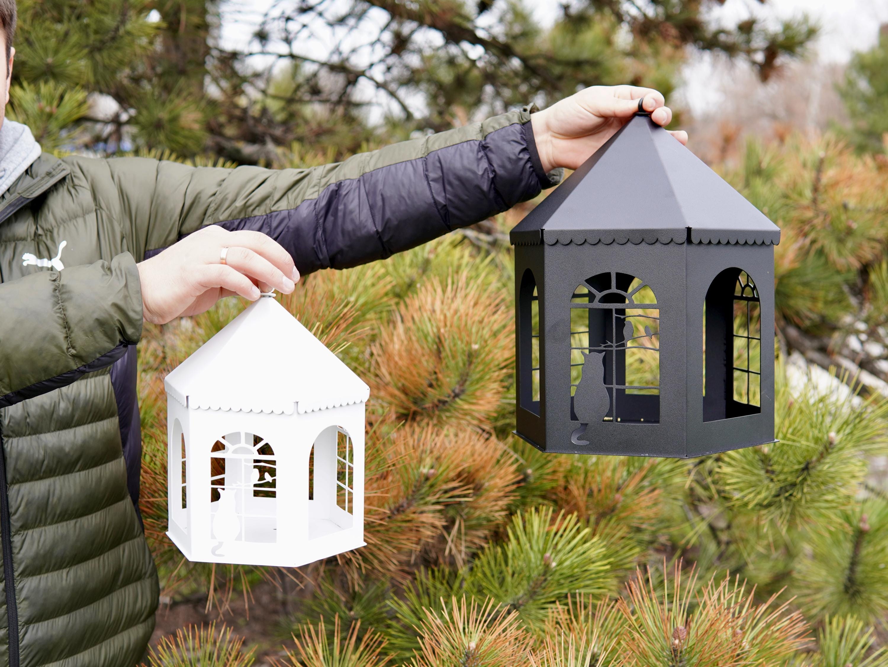 Metal Lantern with Cat and Birds — 3