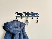 Horses Metal Coat Rack with Hooks