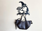 Gnome Chasing Butterflies Metal Coat Hook Rack